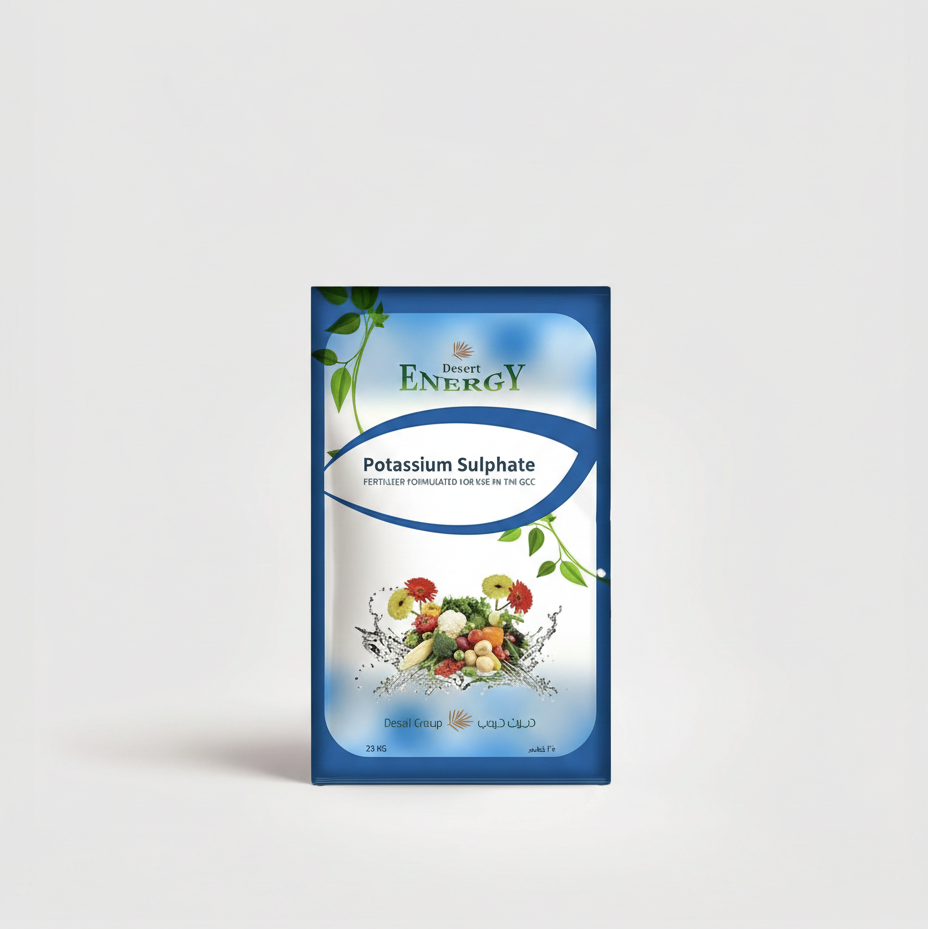 Package of Desert Energy Potassium Sulphate on a white background