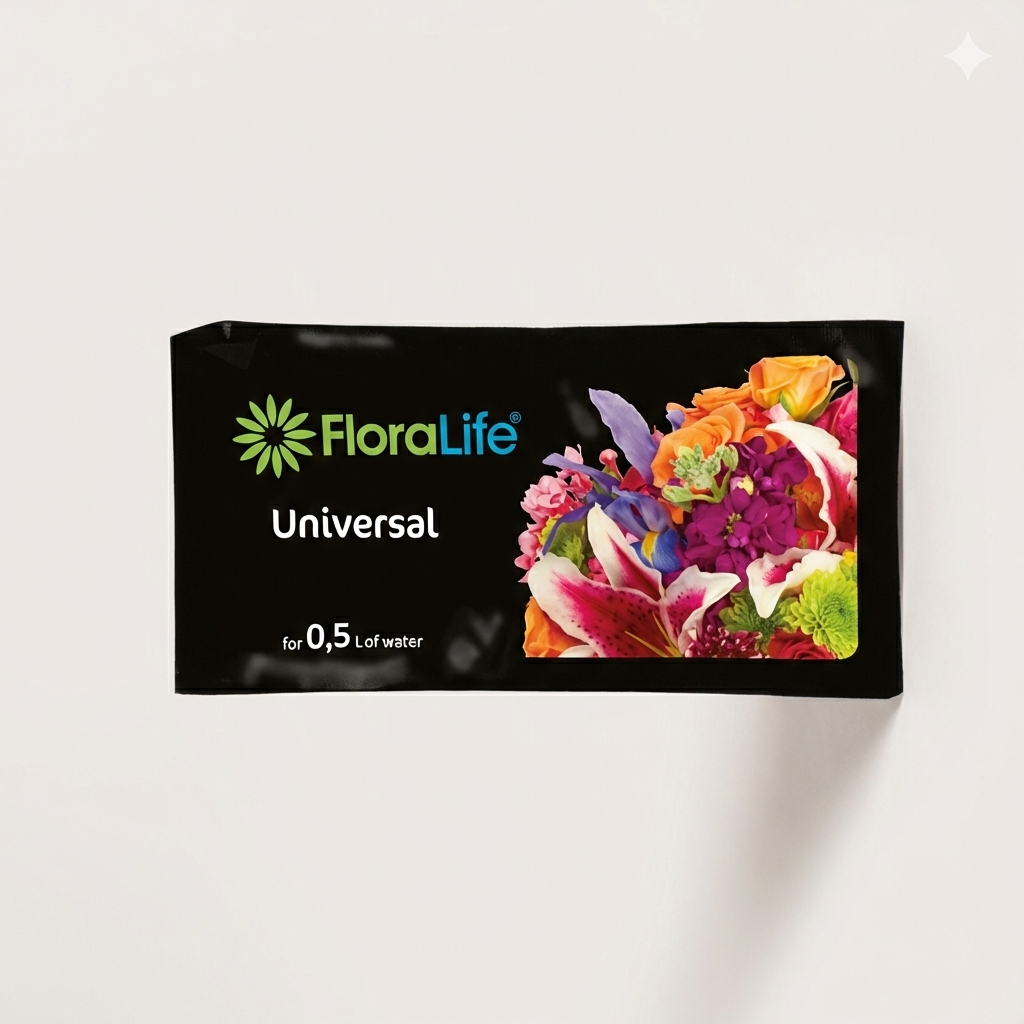 FloraLife product packaging with floral design on a light gray background