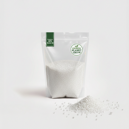 Bag of 'Green Planet Gro' fertilizer on a white background