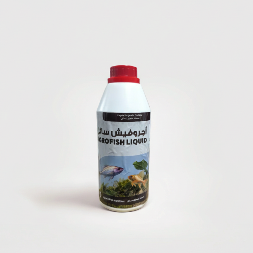Bottle of Agrofish Liquid on a white background